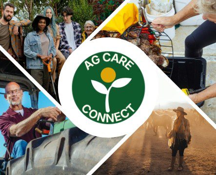 Ag Care Connect FB cover w community(820 x 360 px) - 1 Ag Care Connect logo with farmers, ranchers, and fishers